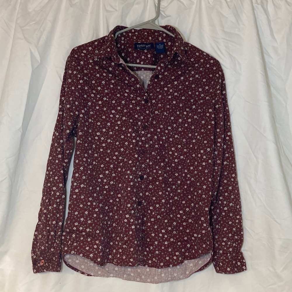 Krazy Kat Maroon Floral Shirt